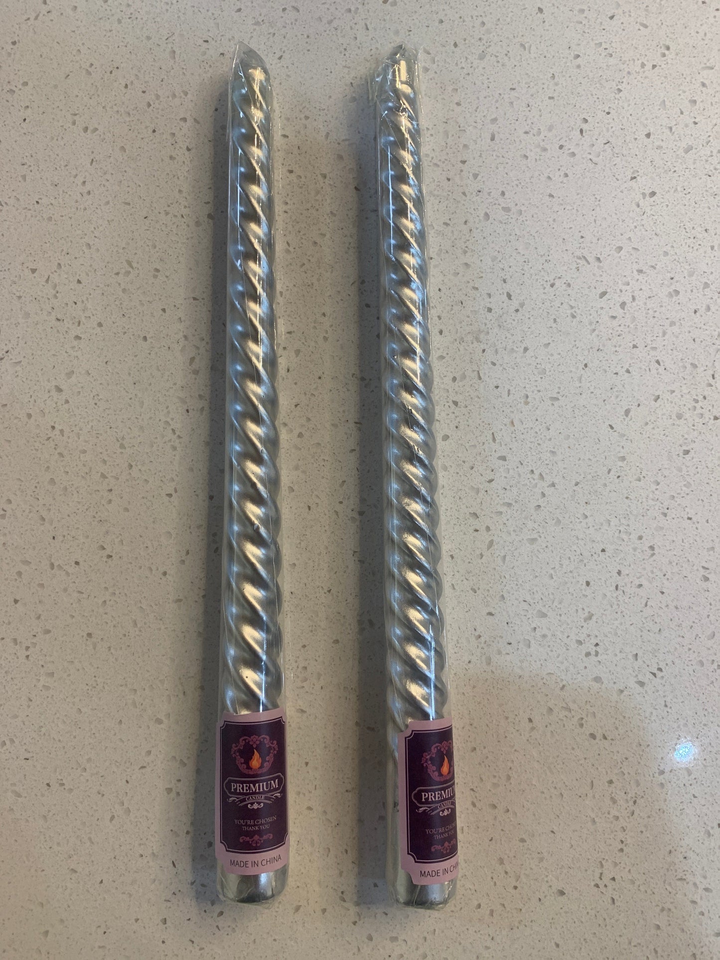 Silver Taper Candle