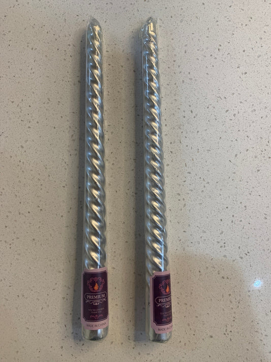 Silver Taper Candle