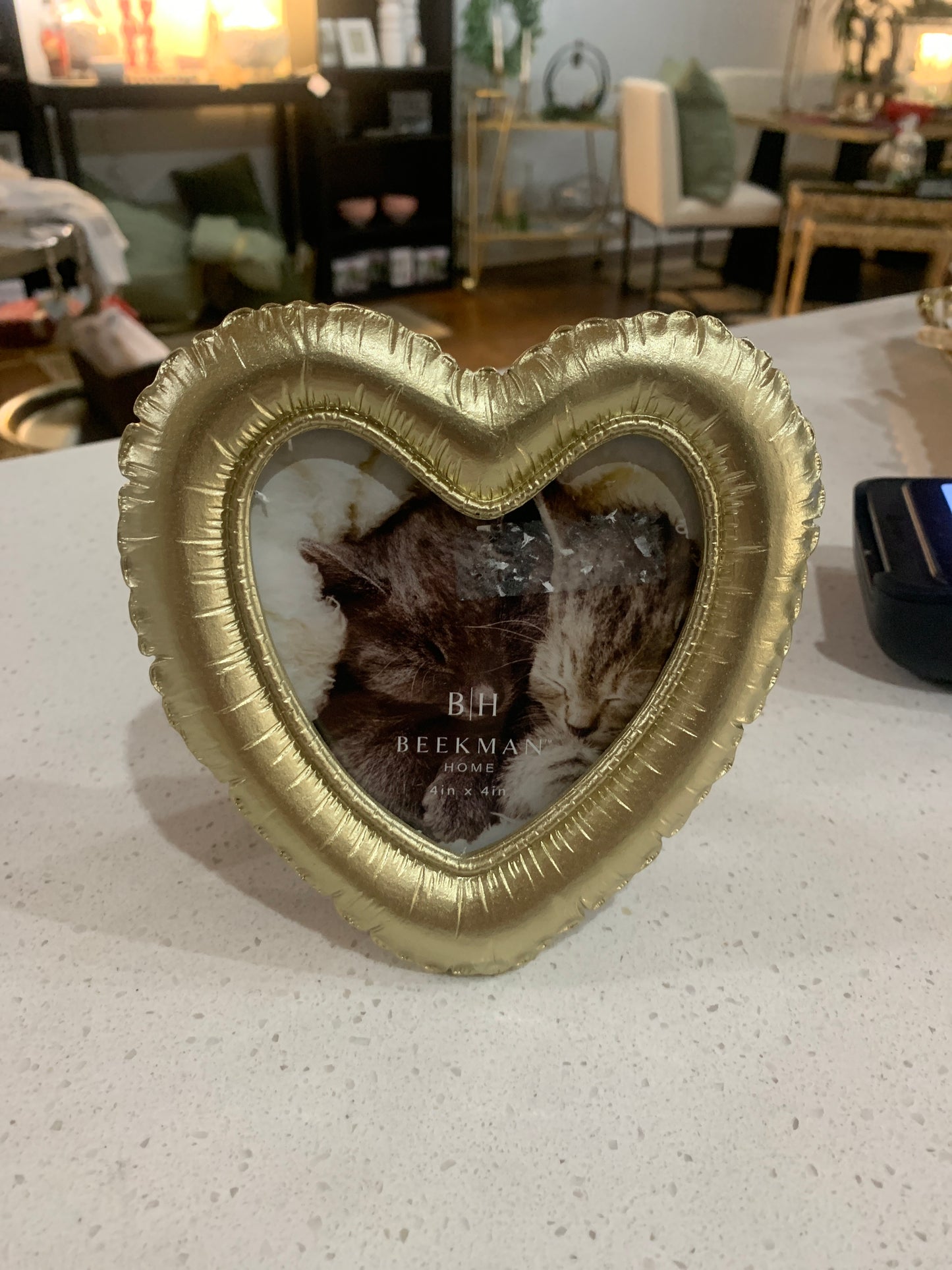 Gold Heart Picture Frame