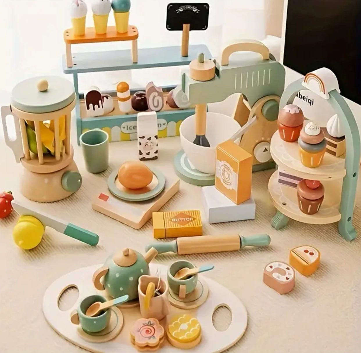 Wooden Afternoon Tea Set