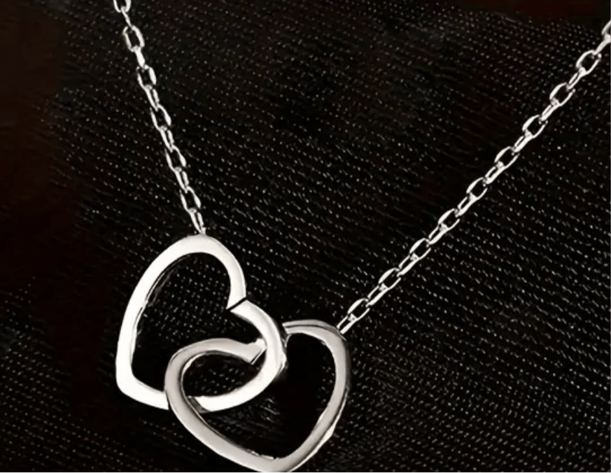 Sterling Silver Double Heart Necklace