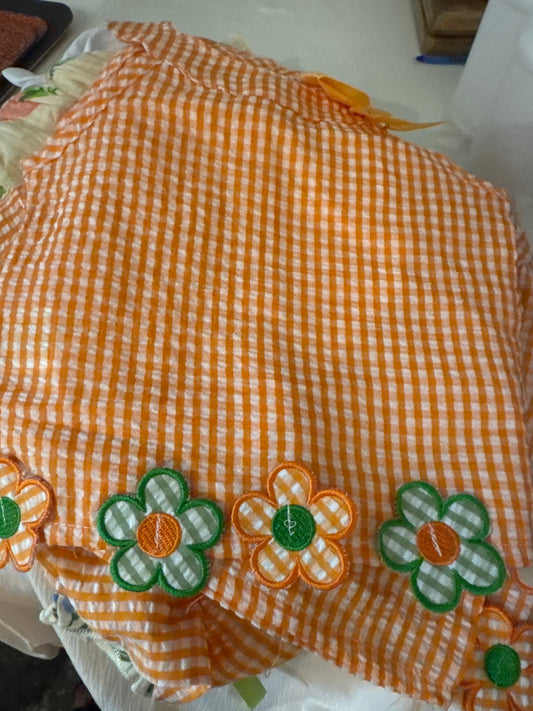 Two Piece Gingham Flowers