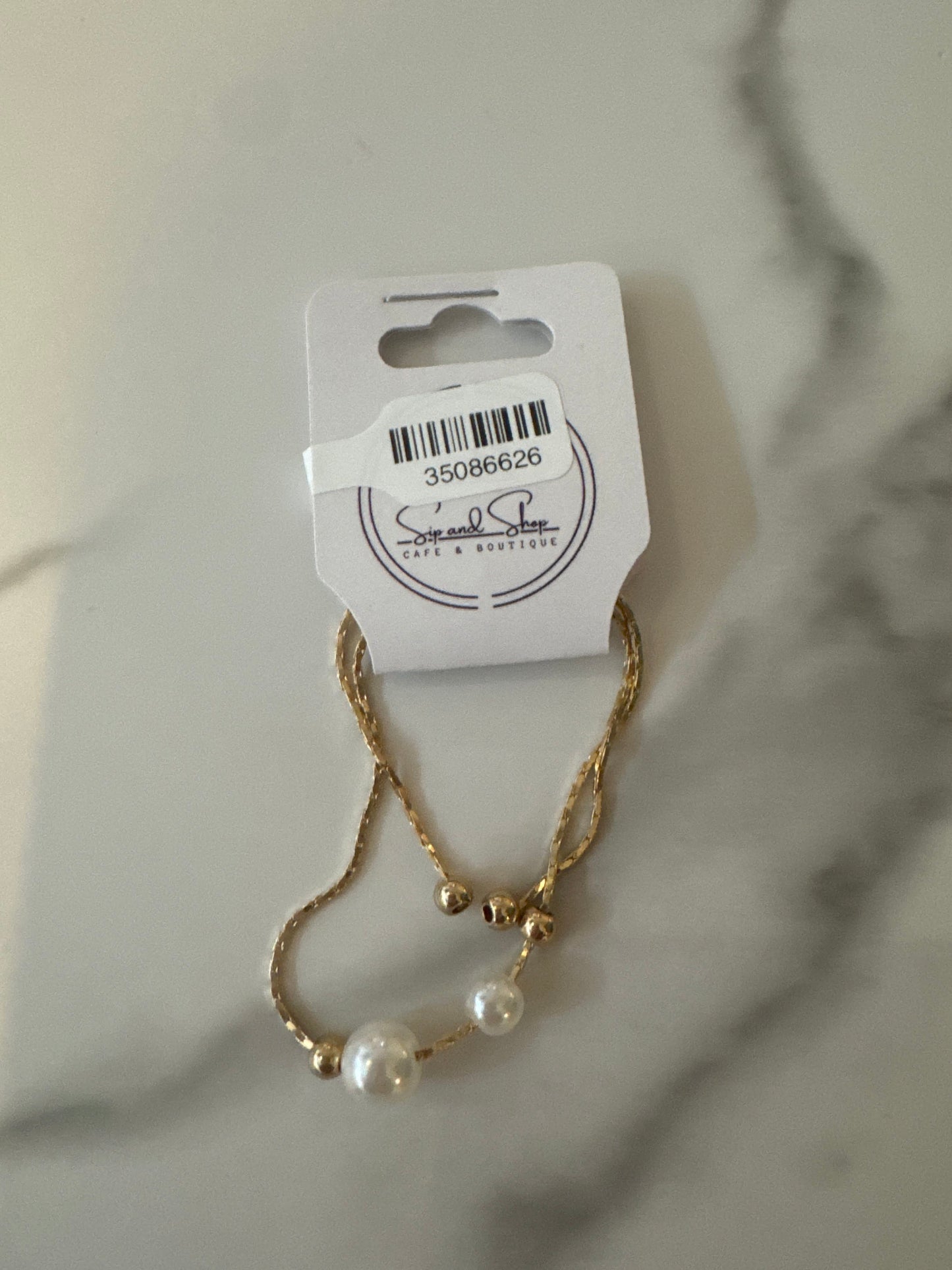 Crystal & Pearl Stretch Bracelet