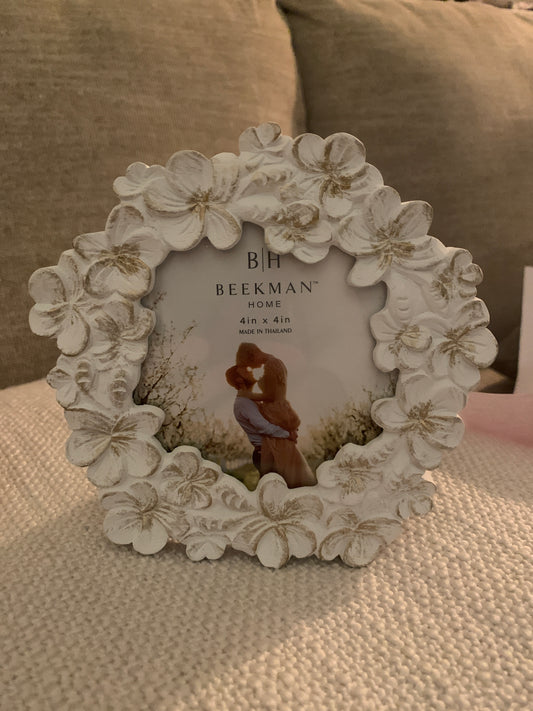 White Flowers Picture Frame