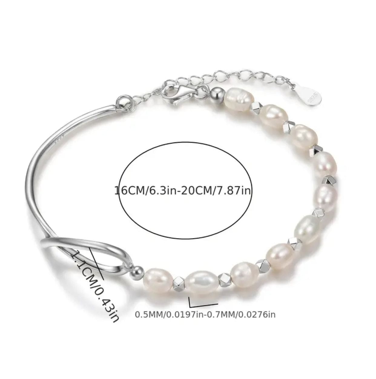 Silver Bracelet w/ Pearl Bangle
