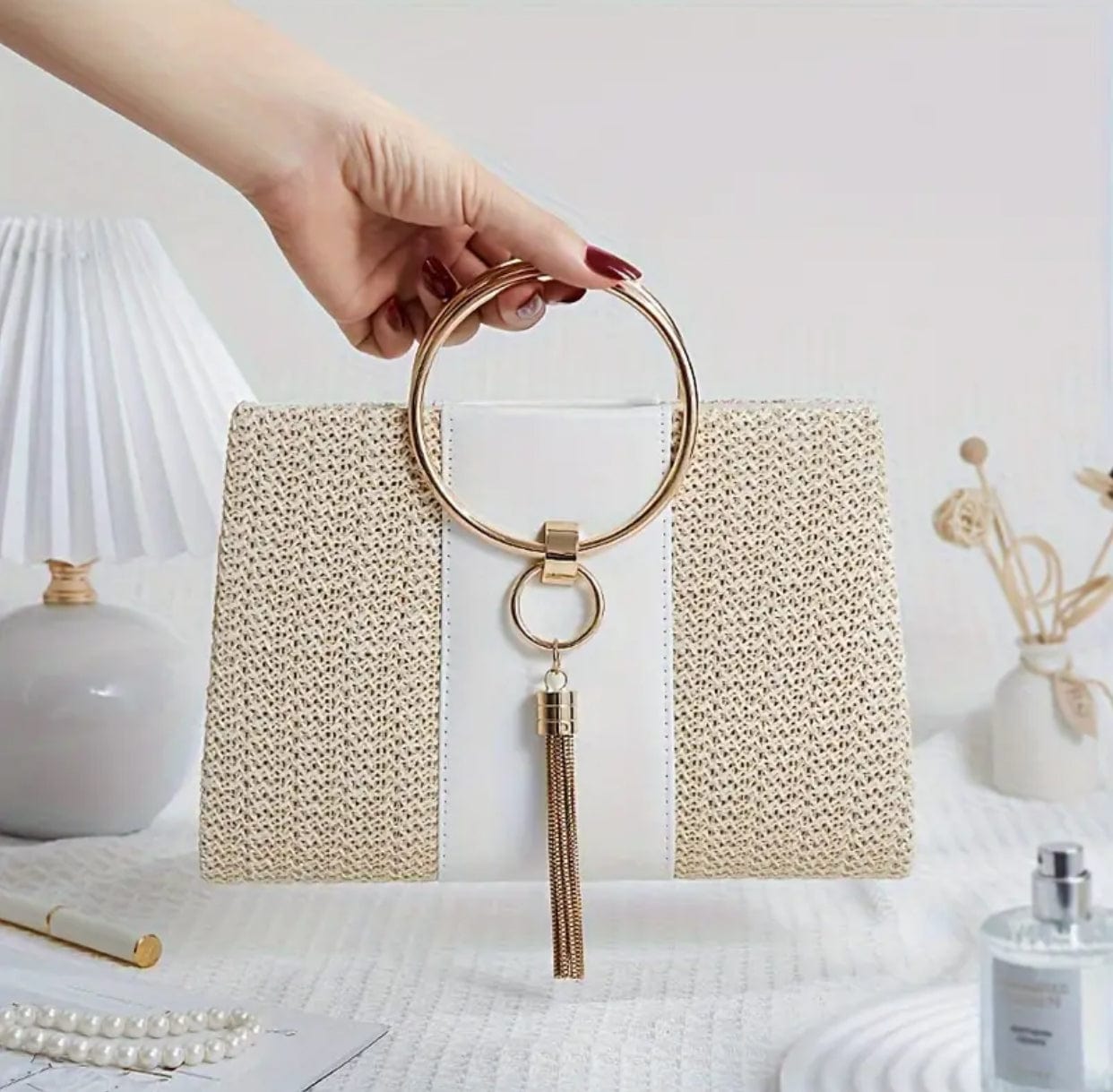 Woven Straw Purse