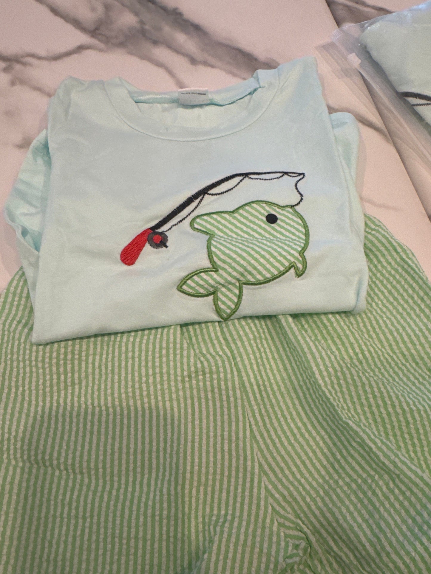 2 PC Boys Fish or Car Short Set