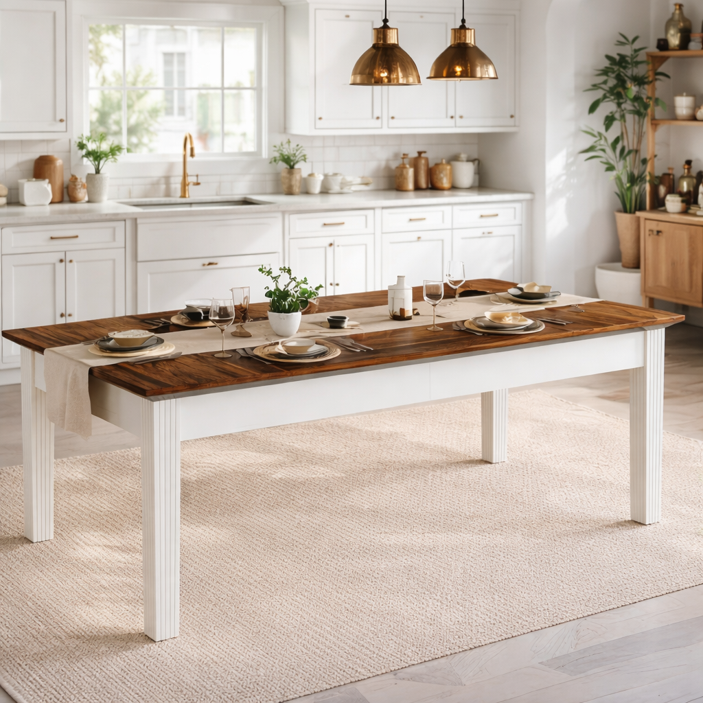 62 In White and Brown Table