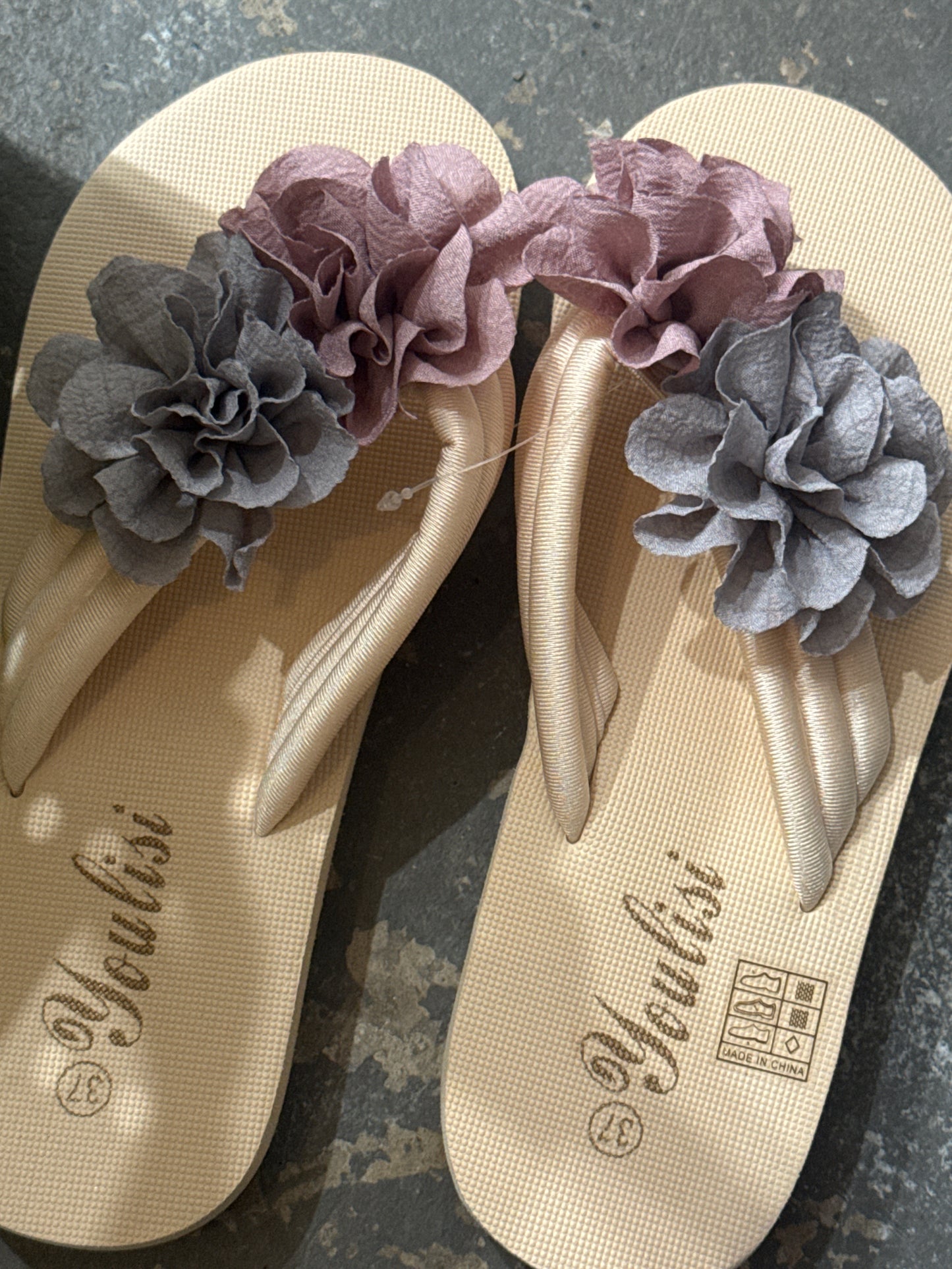Blue and Pink Flower Summer shoes