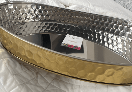 Silver and Gold Large Barware Tray