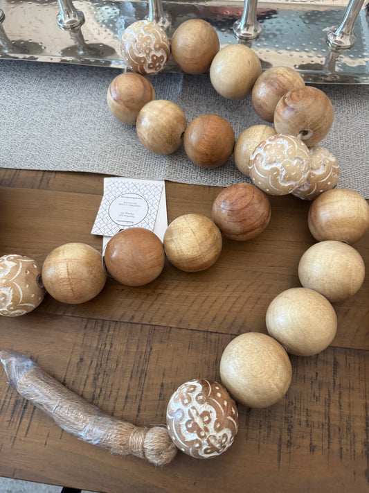 Carved Wood Beads