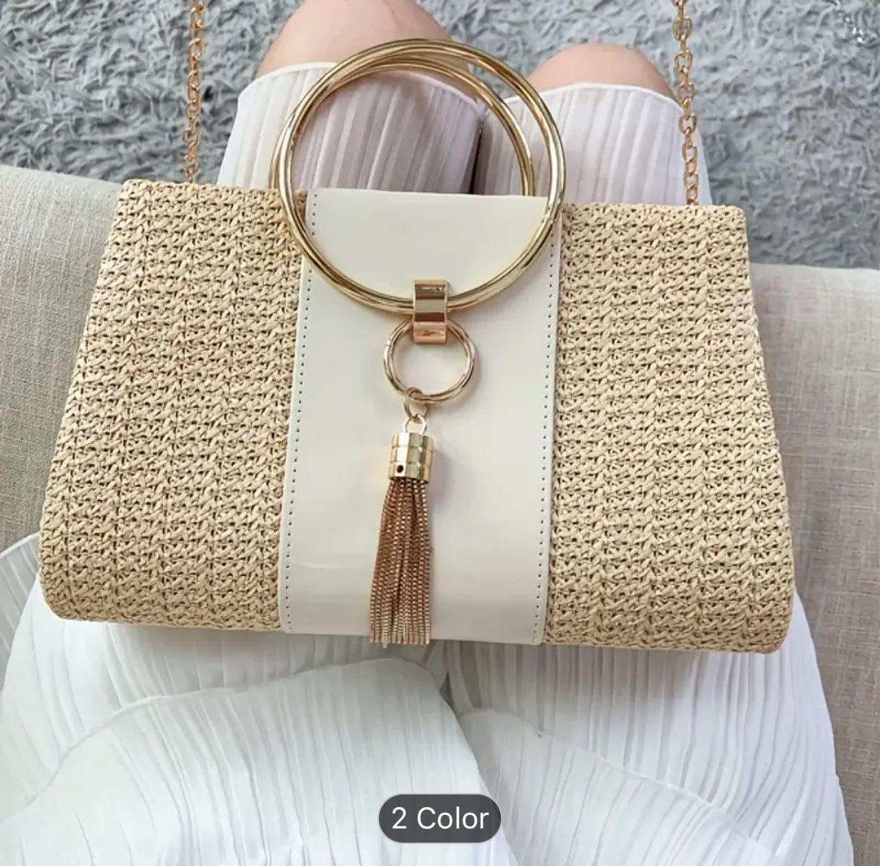 Woven Straw Purse