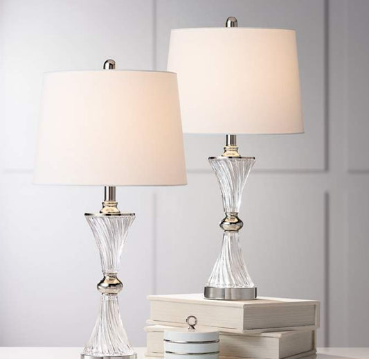Modern Crome and Glass Lamps