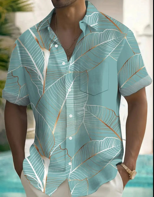 Tropical Leaf Shirt Men's