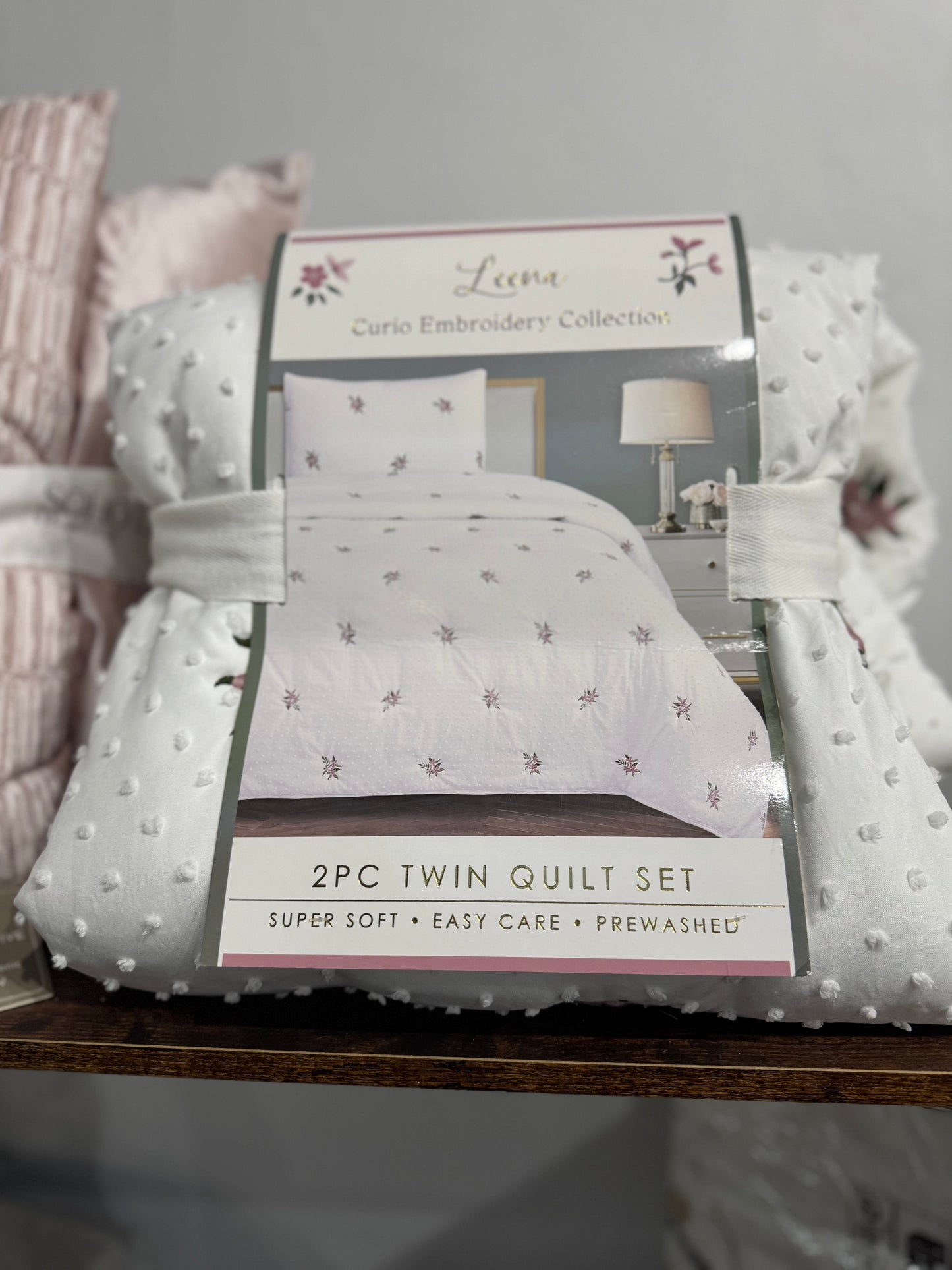 Twin 2 Piece Quilt Set Pink flower