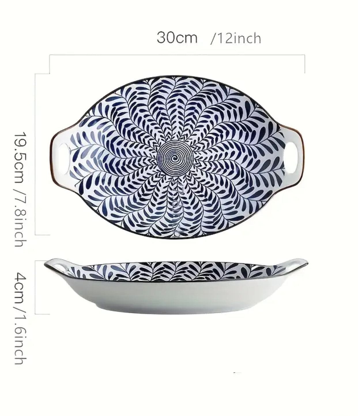 Ceramic China Small Serving Dish with Handles