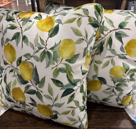 Outdoor Lemon Pillows