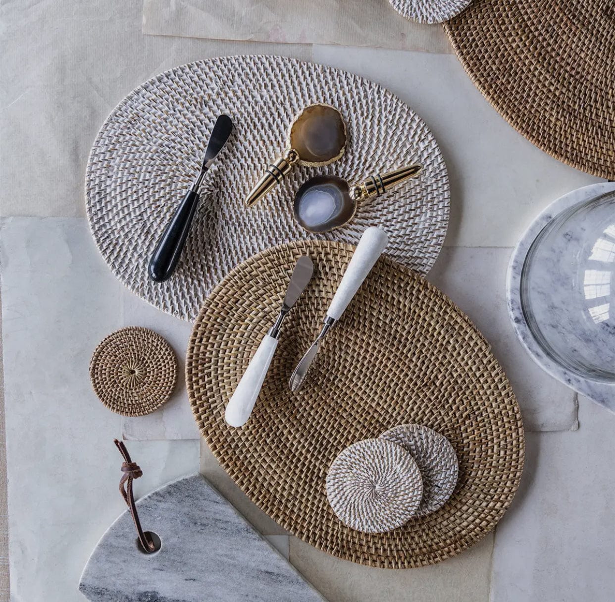 White Marble Cheese Knife