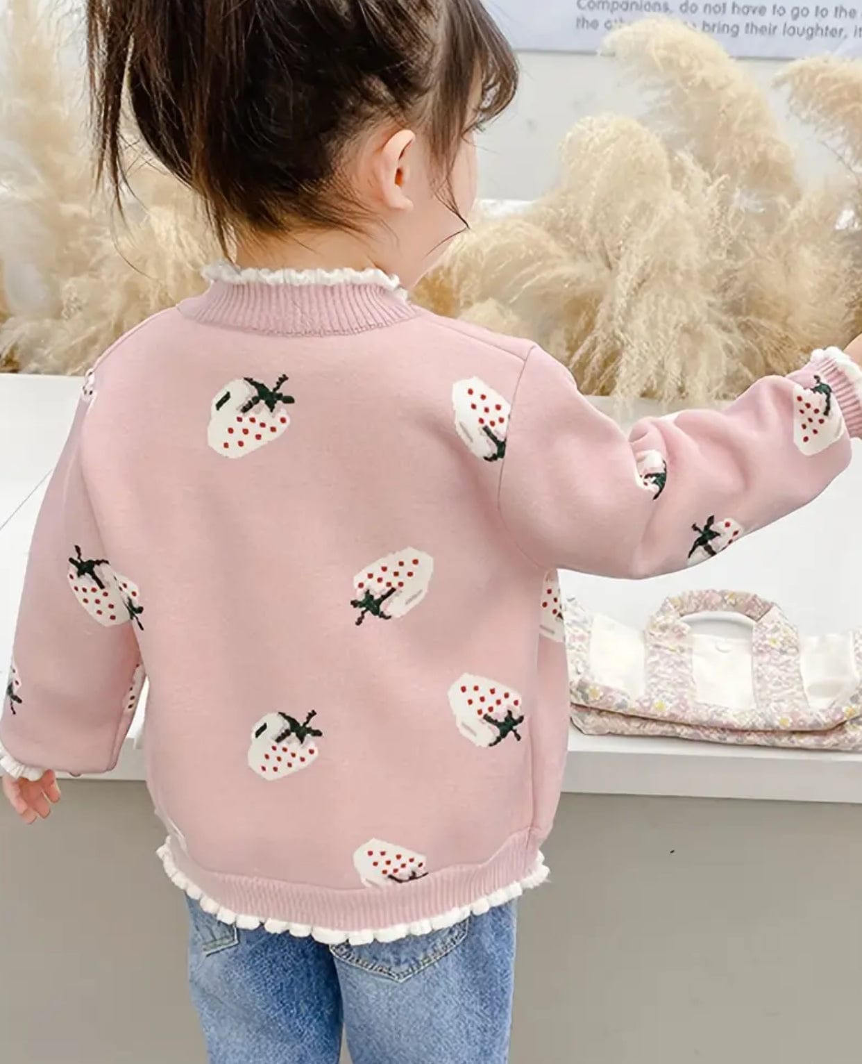 Strawberry Pattern Knit Cardigan
