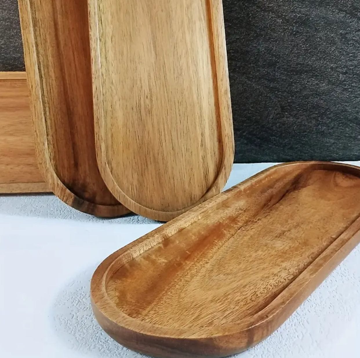 1pc Long Wooden Tray