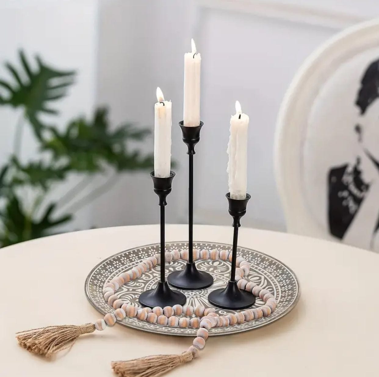 Rustic Round Decorative Tray
