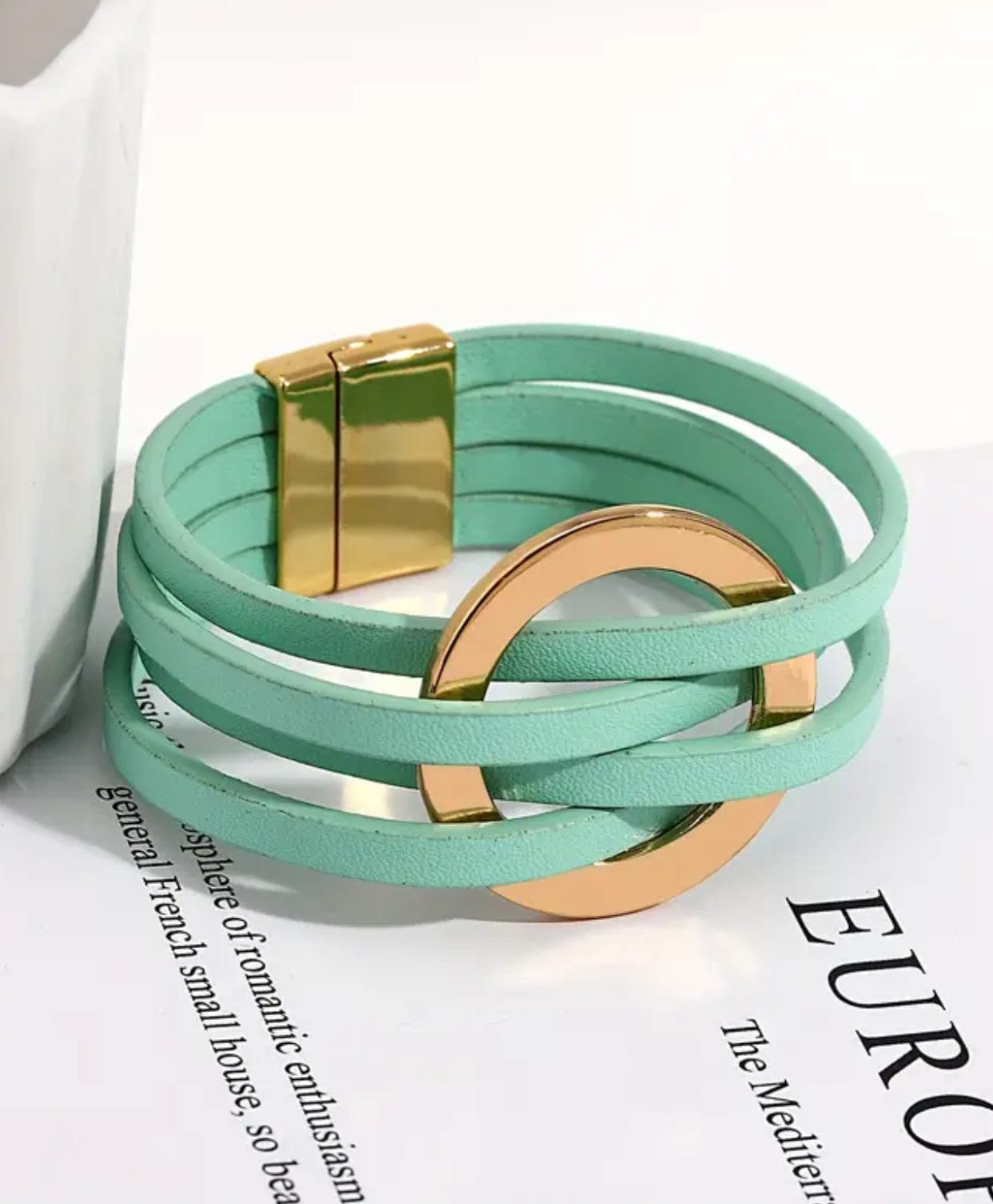 Aqua Colored Bracelet w/ Magnetic Clasp