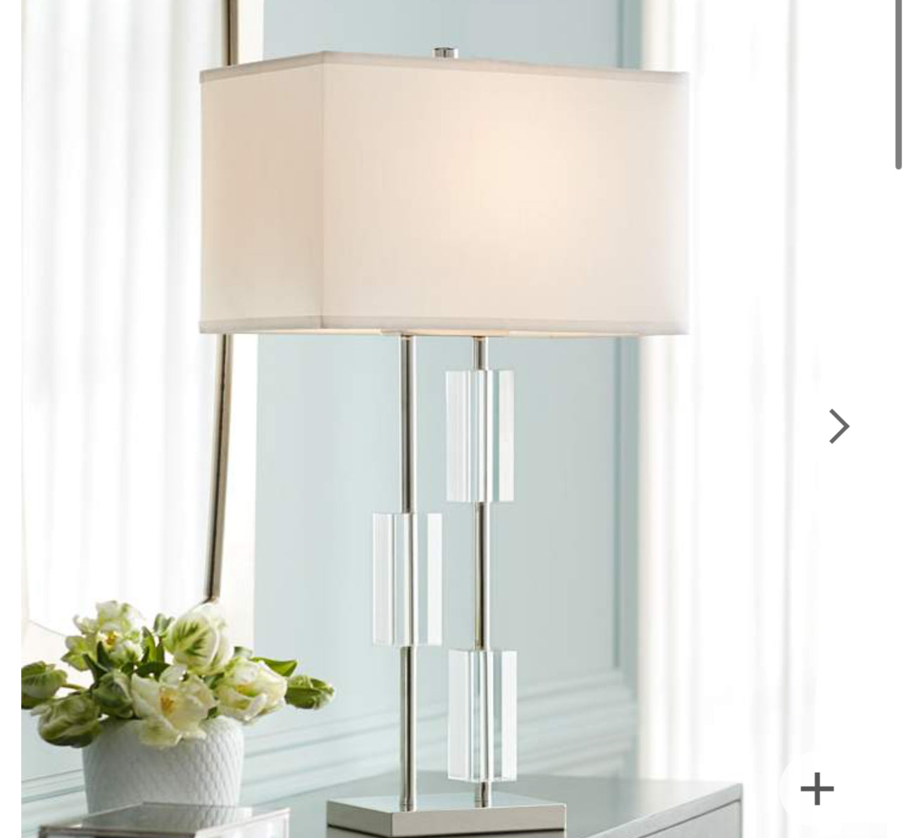 Nickle and Crystal Lamp