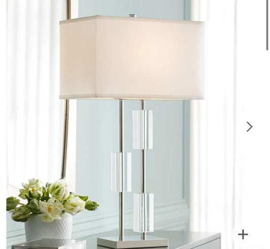 Nickle and Crystal Lamp