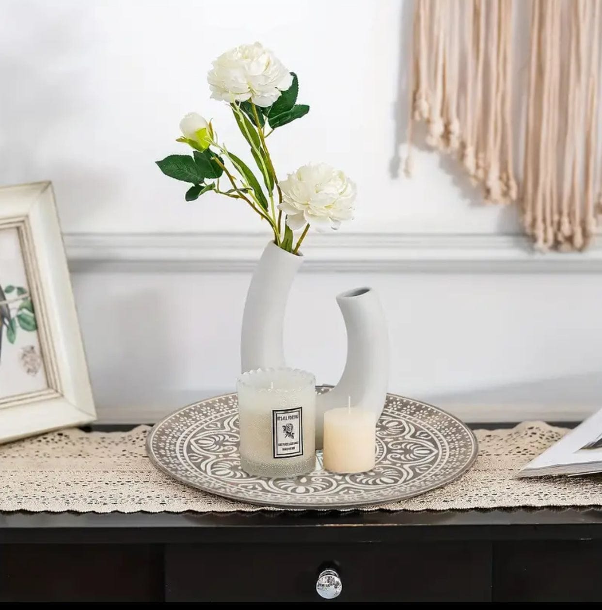 Rustic Round Decorative Tray