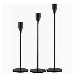 3pc Black Candleholder Set