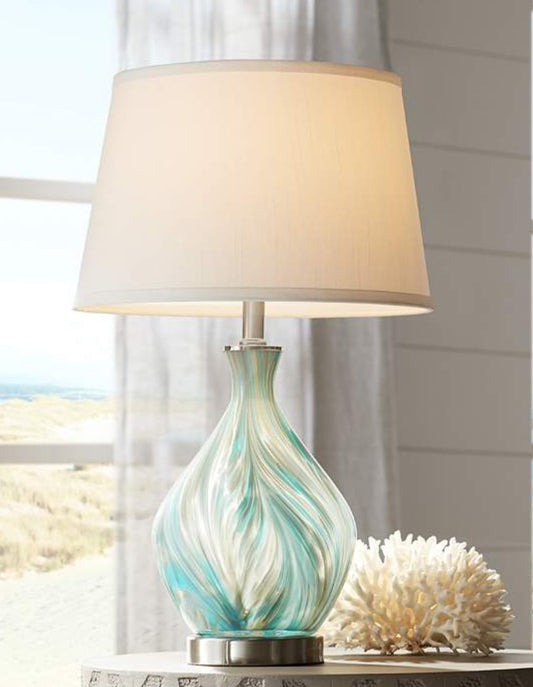 Blue/Gray Art Glass Lamp