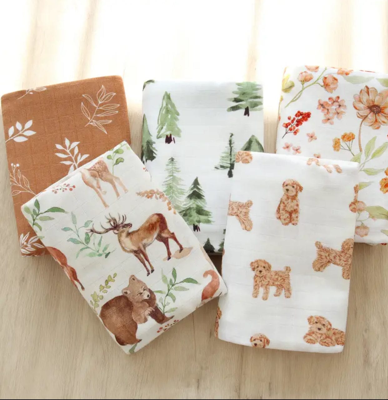 Soft Bamboo Cotton Swaddle Blankets