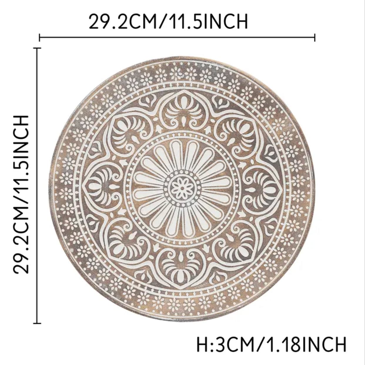 Rustic Round Decorative Tray
