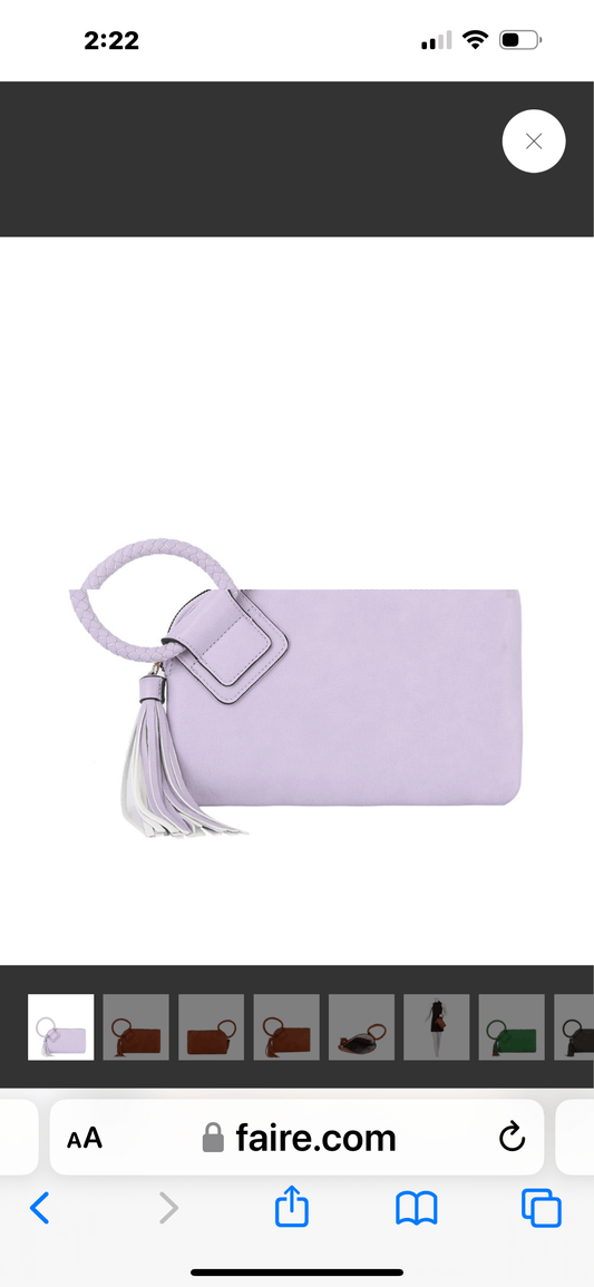Braided Ring Wristlet Lavender