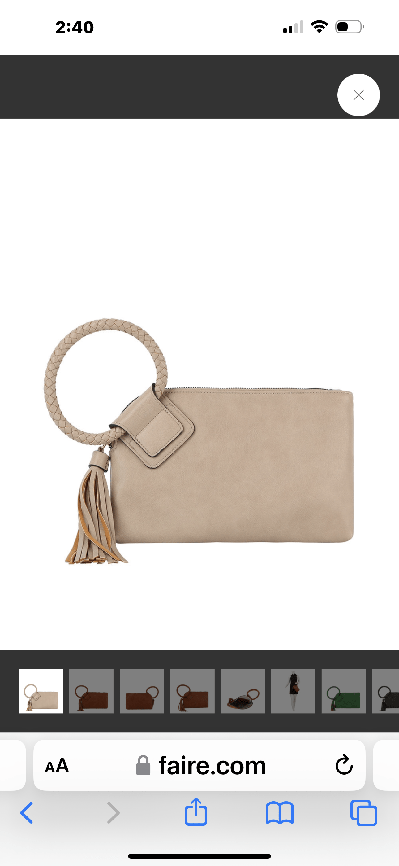 Braided Ring Wristlet Taupe