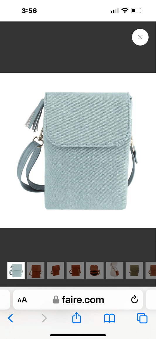 Small Crossbody Wallet Purse - Light Denim