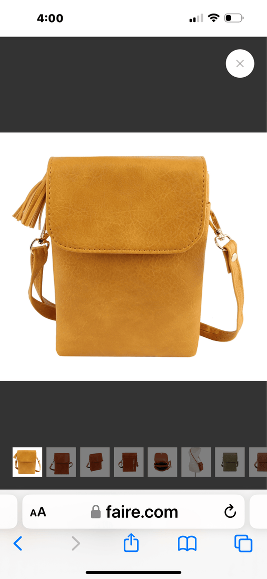 Small Crossbody Wallet Purse Mustard