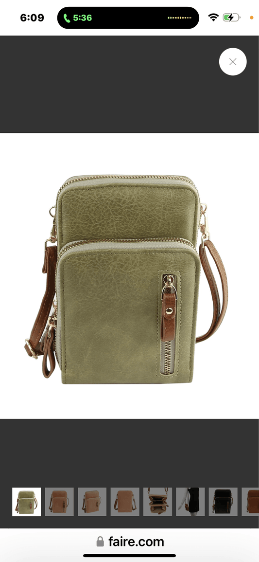 Multi Pocket Crossbody - Sage