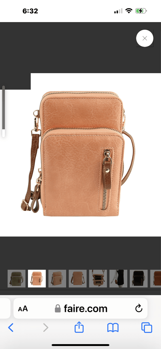Multi Pocket Crossbody - Peach