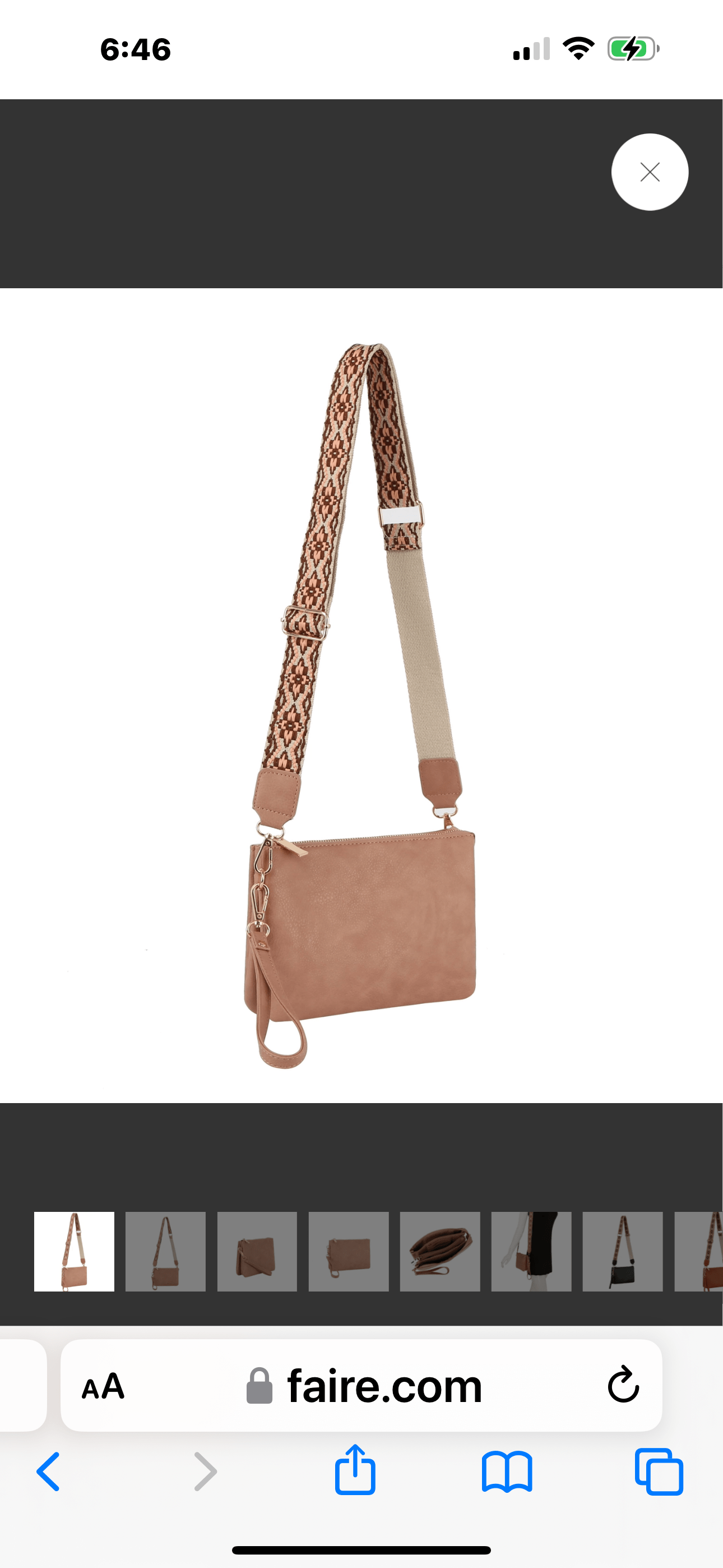 Small Guitar Strap Crossbody- Mauve