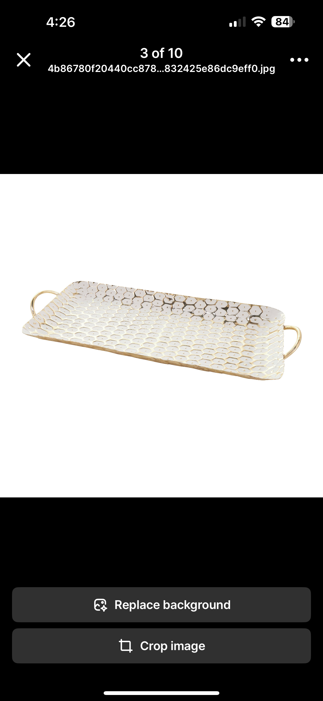 Meduim Gold and White Metal Tray