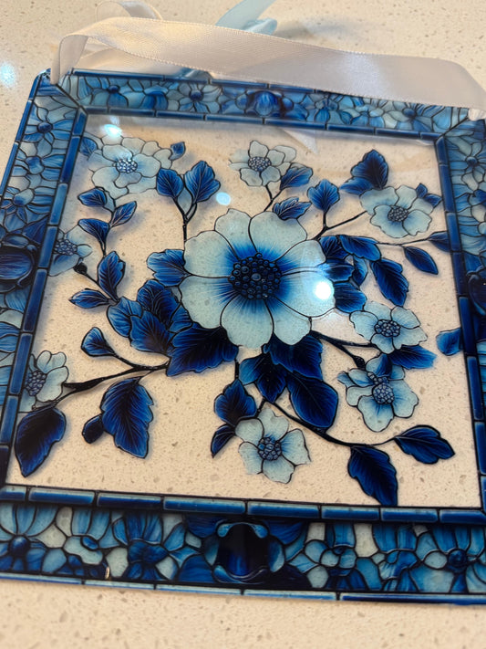 Blue Flower Sun Catcher