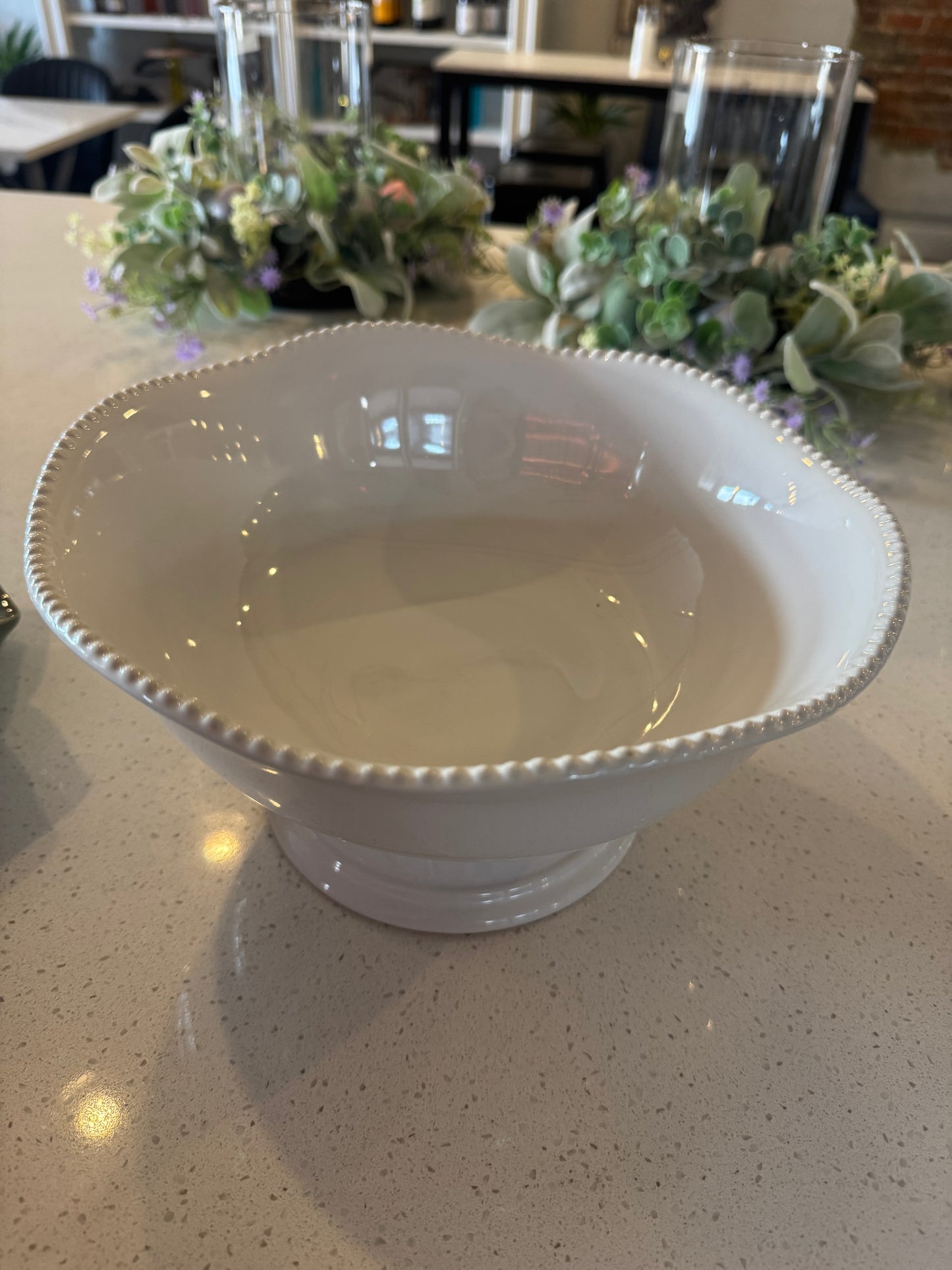 White Pedestal Bowl
