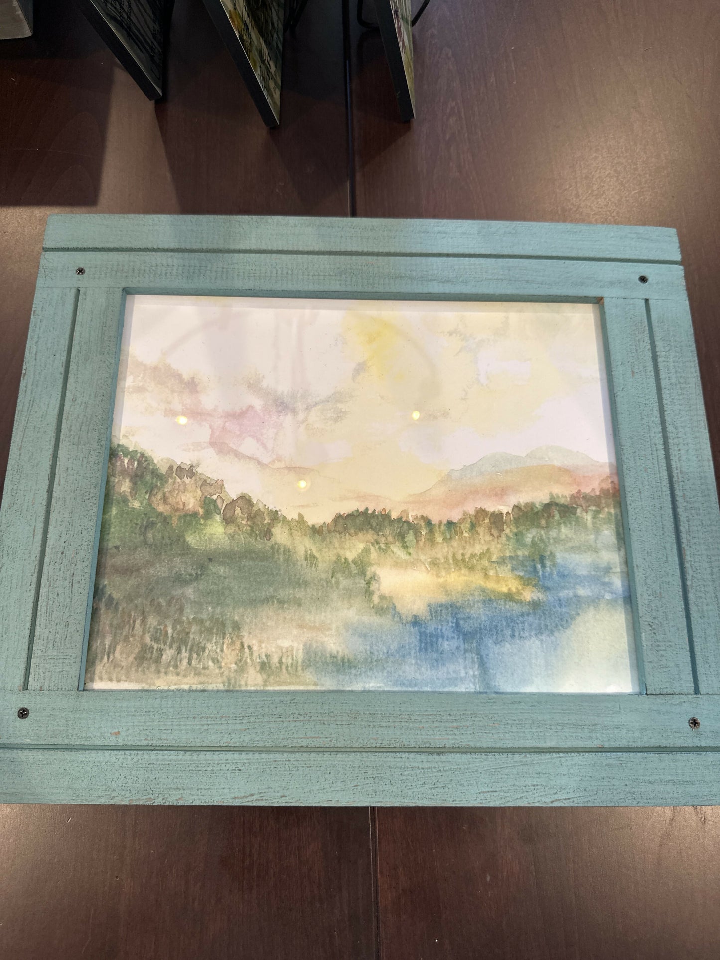 11x14 Print of Watercolor-framed Aqua Rustic