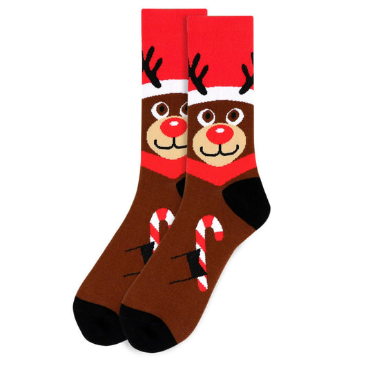 Mens Rudolpf The Red Nosed Reindeer Socks Life is Socks