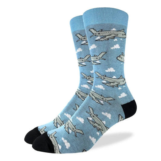 Mens Big & Tall Airplane Socks
