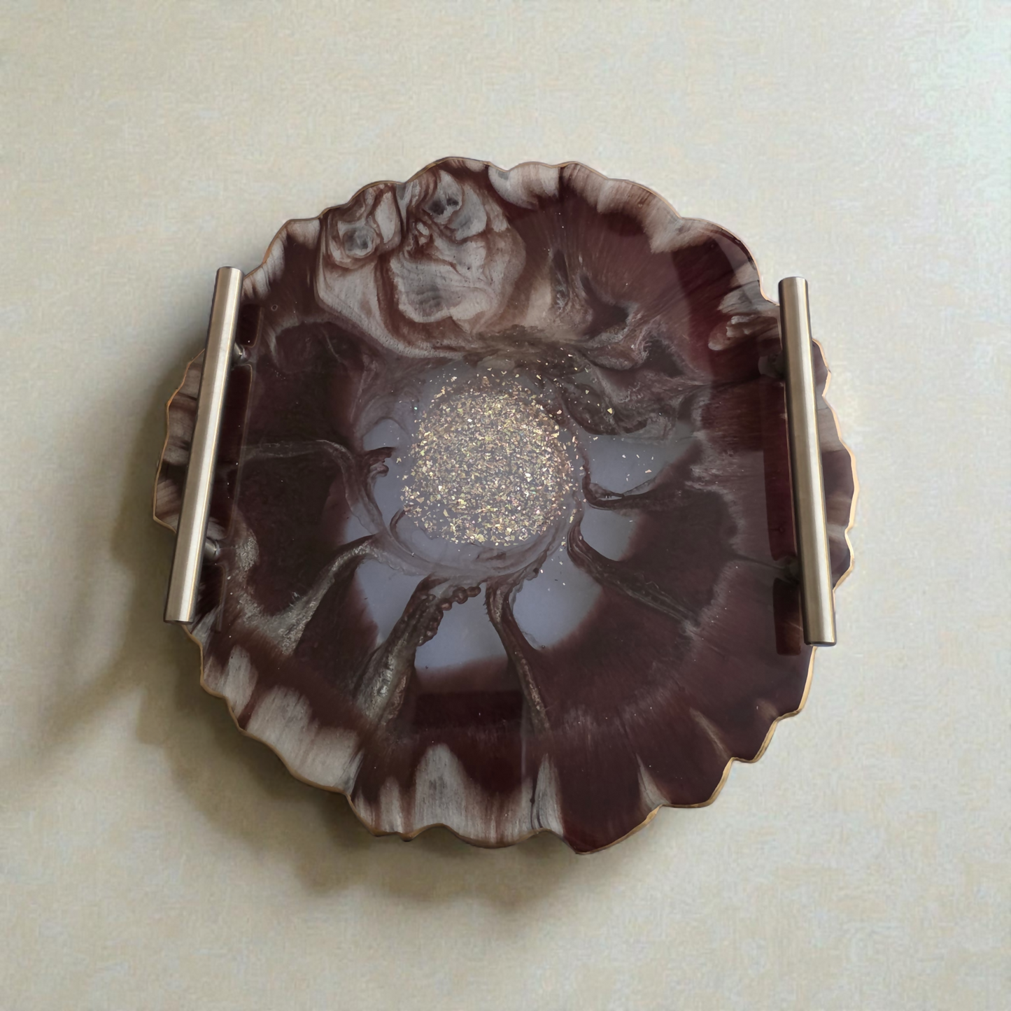 Handmade Abstract 10 in Resin Tray