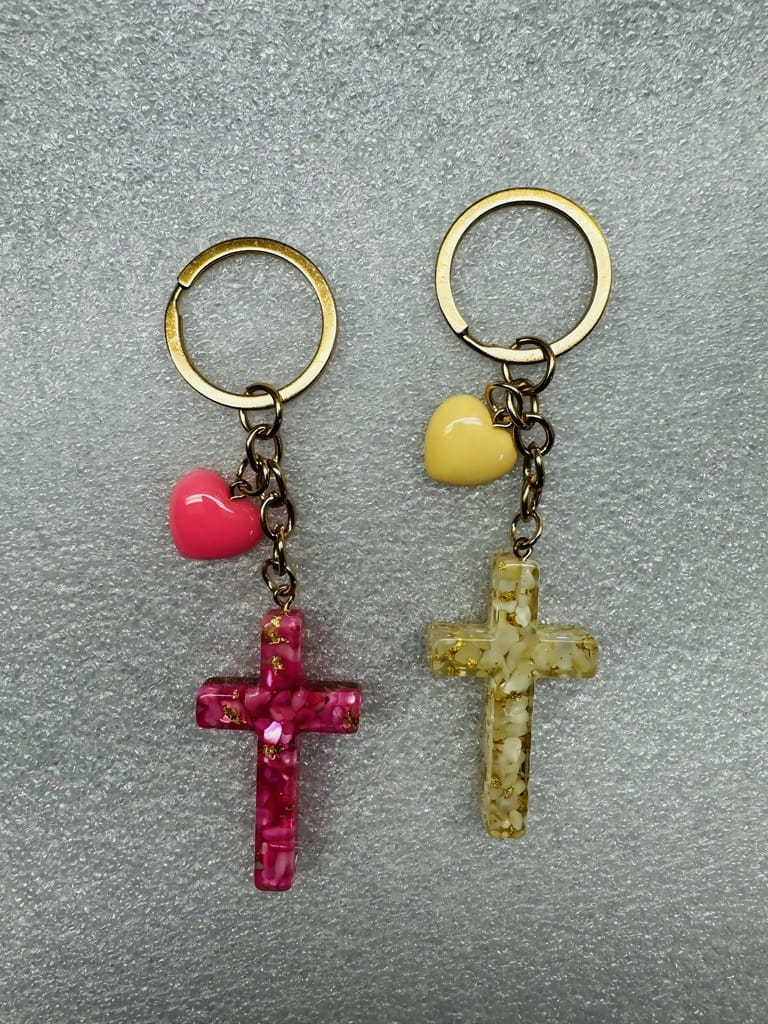 Cross and Heart Keychain/Purse Clip