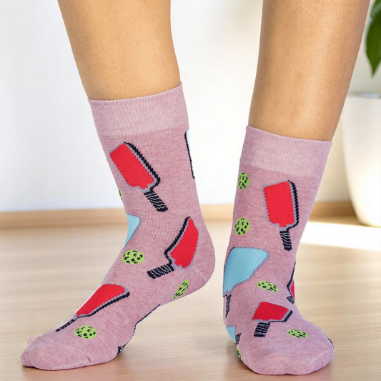 Womens Pickleball Socks Life is Socks Pink