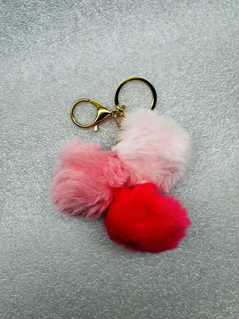 Pink Pom Keychain